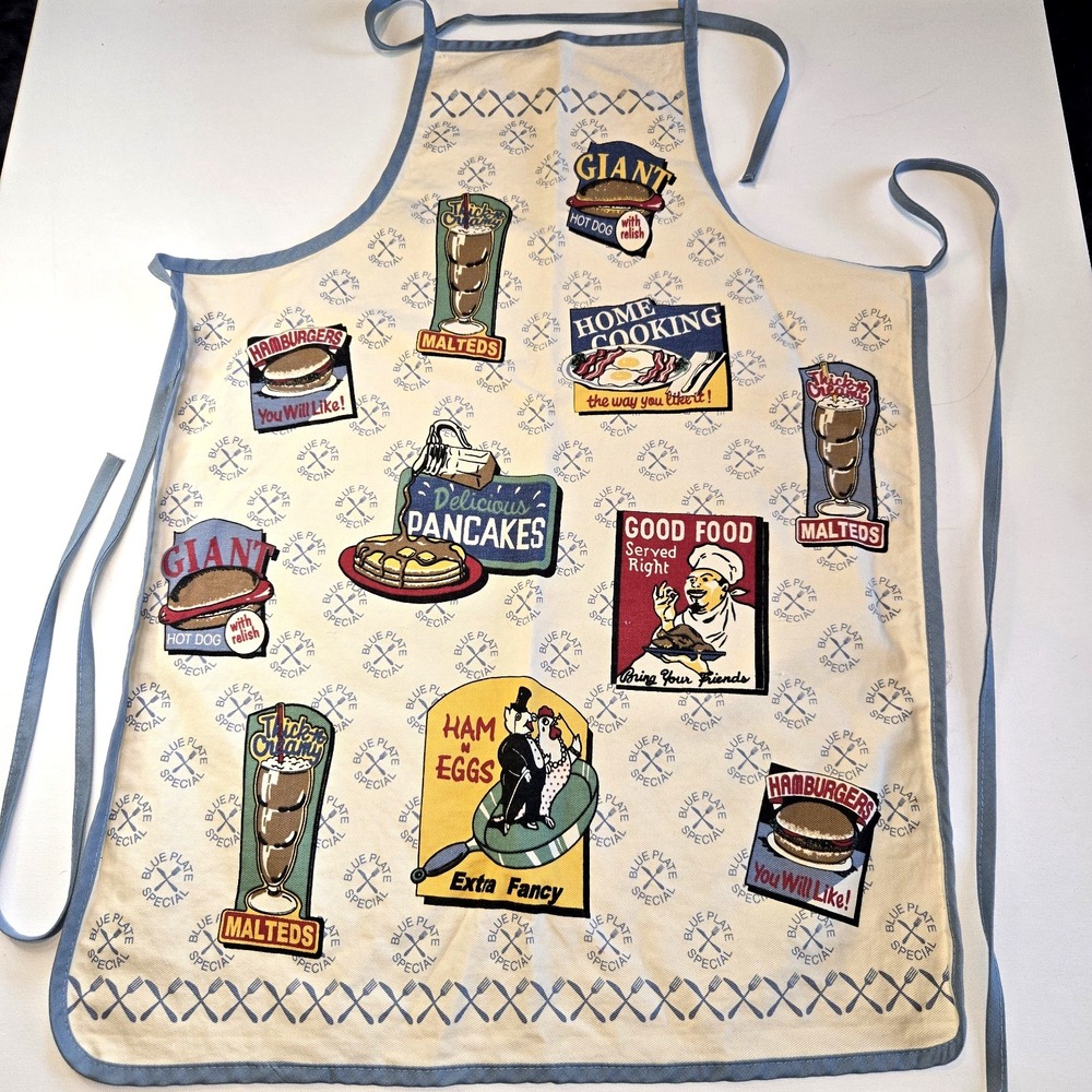 Kitchen Cooking Apron Adjustable Neck Waist Tie Graphic Print‎ One Size